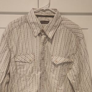 7 Diamonds Cream and Brown Patterned Shirt